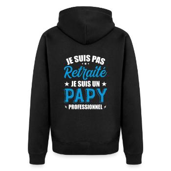 Je Suis Pas Retraité, Je Suis Un Papy Pro ! - Veste à capuche bio Premium Unisexe - noir - Dos - Nico (187cm)