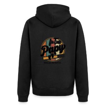 Futur Papy 2025 Cadeau Homme annonce grossesse - Veste à capuche bio Premium Unisexe - noir - Dos - Nico (187cm)