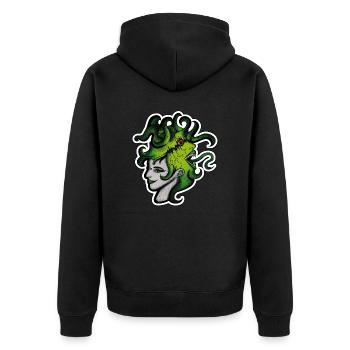 Voices in the head. Demons in the brain. - Unisex Premium Organic Zip Hoodie - black - Back - Nico (187cm)