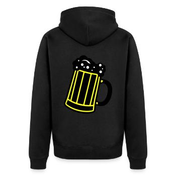 Chope de bière symbole de bière Cheers - Veste à capuche bio Premium Unisexe - noir - Dos - Nico (187cm)