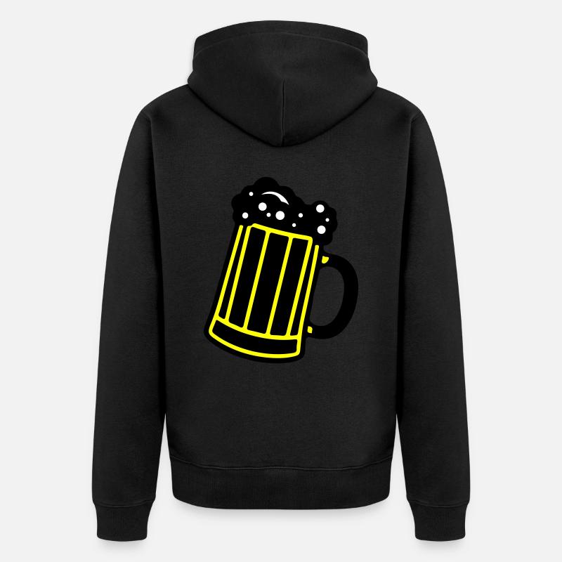 Bierkrug Bier Symbol Prost - Unisex Premium Bio Zip Hoodie - Schwarz