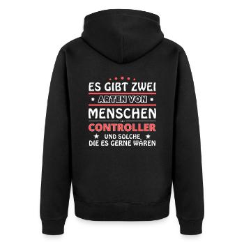 Controller Geschenk - zwei Arten von... Design - Unisex Premium Bio Zip Hoodie - Schwarz - Hinten - Nico (187cm)