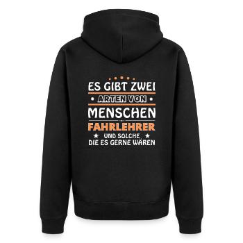 Cadeau moniteur d’auto-école - Deux types de... Concevoir - Veste à capuche bio Premium Unisexe - noir - Dos - Nico (187cm)