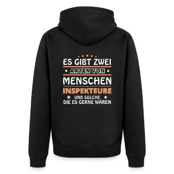 Cadeau d’inspecteur - Deux types de... Concevoir - Veste à capuche bio Premium Unisexe - noir - Dos - Nico (187cm)