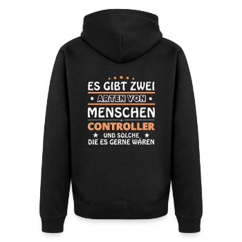 Controller Geschenk - zwei Arten von... Design - Unisex Premium Bio Zip Hoodie - Schwarz - Hinten - Nico (187cm)