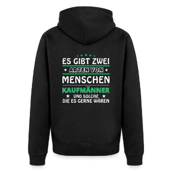 Businessman Gift - Two Types of... Design - Unisex Premium Organic Zip Hoodie - black - Back - Nico (187cm)