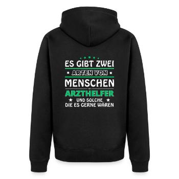 Physician Assistant Gift - Two Types of... Design - Unisex Premium Organic Zip Hoodie - black - Back - Nico (187cm)