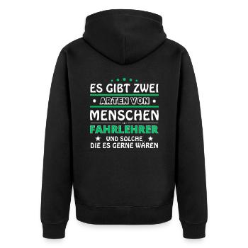 Cadeau moniteur d’auto-école - Deux types de... Concevoir - Veste à capuche bio Premium Unisexe - noir - Dos - Nico (187cm)