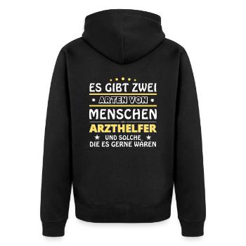 Physician Assistant Gift - Two Types of... Design - Unisex Premium Organic Zip Hoodie - black - Back - Nico (187cm)