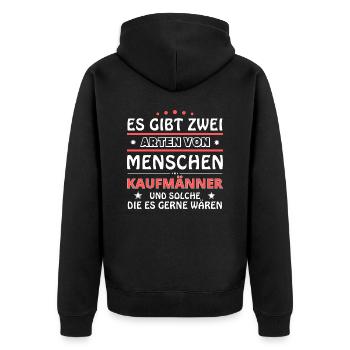 Merchants Gift - Two Types of... Design - Unisex Premium Organic Zip Hoodie - black - Back - Nico (187cm)