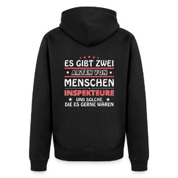 Cadeau d’inspecteurs - Deux types de... Concevoir - Veste à capuche bio Premium Unisexe - noir - Dos - Nico (187cm)