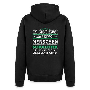 Schulleiter Geschenk - zwei Arten von... Design - Unisex Premium Bio Zip Hoodie - Schwarz - Hinten - Nico (187cm)