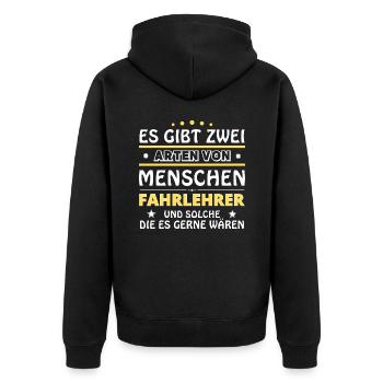 Driving Instructor Gift - Two Types of... Design - Unisex Premium Organic Zip Hoodie - black - Back - Nico (187cm)