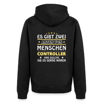 Controller Geschenk - zwei Arten von... Design - Unisex Premium Bio Zip Hoodie - Schwarz - Hinten - Nico (187cm)