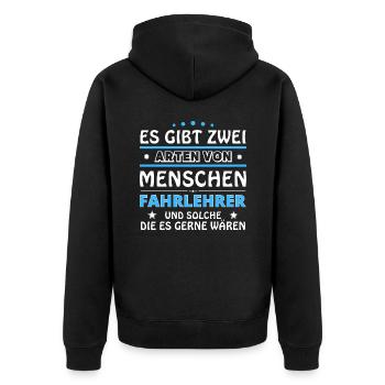 Cadeau moniteur d’auto-école - Deux types de... Concevoir - Veste à capuche bio Premium Unisexe - noir - Dos - Nico (187cm)