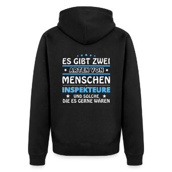 Inspekteure Geschenk - zwei Arten von... Design - Unisex Premium Bio Zip Hoodie - Schwarz - Hinten - Nico (187cm)