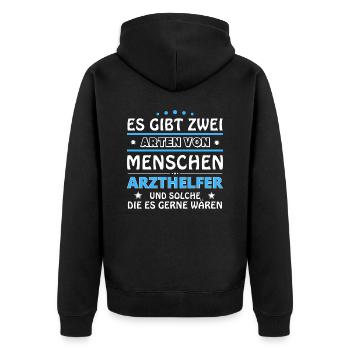 Physician Assistant Gift - Two Types of... Design - Unisex Premium Organic Zip Hoodie - black - Back - Nico (187cm)