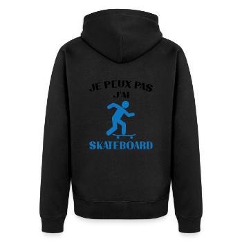 Je peux pas j ai skateboard - Veste à capuche bio Premium Unisexe - noir - Dos - Nico (187cm)