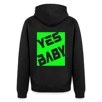 Yes Baby - Unisex Premium Bio Zip Hoodie - Schwarz - Hinten - Nico (187cm)