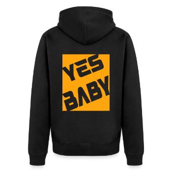 Yes Baby - Unisex Premium Bio Zip Hoodie - Schwarz - Hinten - Nico (187cm)