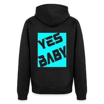 Yes Baby - Unisex Premium Bio Zip Hoodie - Schwarz - Hinten - Nico (187cm)