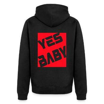 Yes Baby - Unisex Premium Bio Zip Hoodie - Schwarz - Hinten - Nico (187cm)