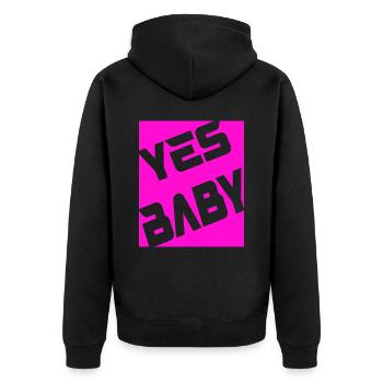 Yes Baby - Unisex Premium Bio Zip Hoodie - Schwarz - Hinten - Nico (187cm)