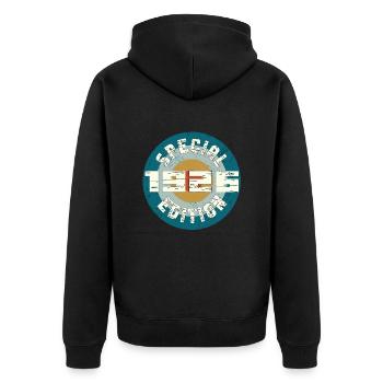 Special Edition 1926 - Unisex Premium Bio Zip Hoodie - Schwarz - Hinten - Nico (187cm)