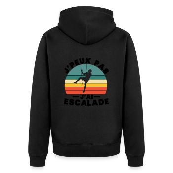 I can't I climbed - Unisex Premium Organic Zip Hoodie - black - Back - Nico (187cm)