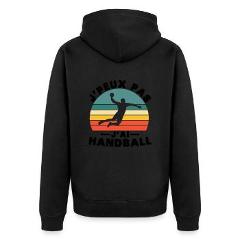 J peux pas j ai handball t shirt pour handball - Veste à capuche bio Premium Unisexe - noir - Dos - Nico (187cm)