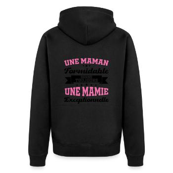 Cadeau pour Grand-Mère - Une Mamie Exceptionnelle - Veste à capuche bio Premium Unisexe - noir - Dos - Nico (187cm)