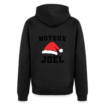 Humour Joël, Noyeux Joël Cadeau Joyeux Noël - Veste à capuche bio Premium Unisexe - noir - Dos - Nico (187cm)