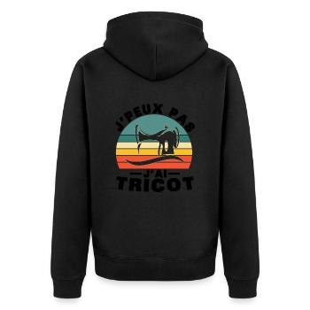 Je peux pas J'ai tricot Humour Cadeau - Veste à capuche bio Premium Unisexe - noir - Dos - Nico (187cm)