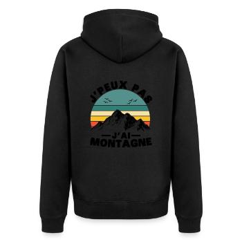Je peux pas J'ai Montagne Humour Cadeau - Veste à capuche bio Premium Unisexe - noir - Dos - Nico (187cm)