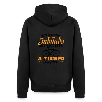 I'm a Full-Time Cyclist - Unisex Premium Organic Zip Hoodie - black - Back - Nico (187cm)