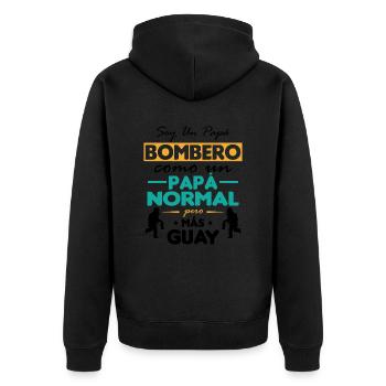 I'm a firefighter dad / Firefighter dad - Unisex Premium Organic Zip Hoodie - black - Back - Nico (187cm)