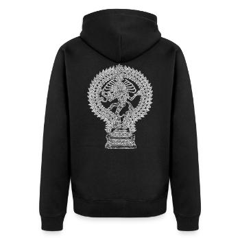Gott Shiva dancing Buddha Om Ganesha GOA Tanz Psy - Unisex Premium Bio Zip Hoodie - Schwarz - Hinten - Nico (187cm)