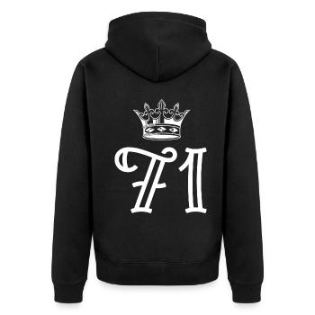 71 Couronne numérique - Veste à capuche bio Premium Unisexe - noir - Dos - Nico (187cm)