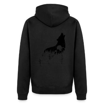Silhouette de loup - Conservation des espèces - Habitat - Veste à capuche bio Premium Unisexe - noir - Dos - Nico (187cm)