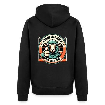 Motivation Geschenk Prüfung Schule Abitur Sprüche - Unisex Premium Bio Zip Hoodie - Schwarz - Hinten - Nico (187cm)
