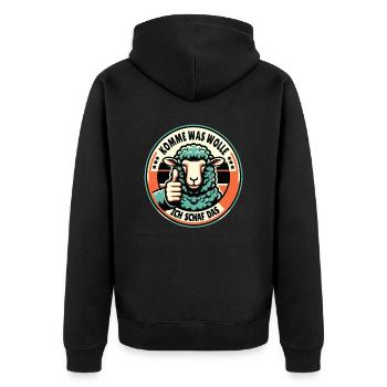 Motivation Geschenk Prüfung Schule Abitur Sprüche - Unisex Premium Bio Zip Hoodie - Schwarz - Hinten - Nico (187cm)
