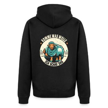 Motivation Geschenk Prüfung Schule Abitur Sprüche - Unisex Premium Bio Zip Hoodie - Schwarz - Hinten - Nico (187cm)