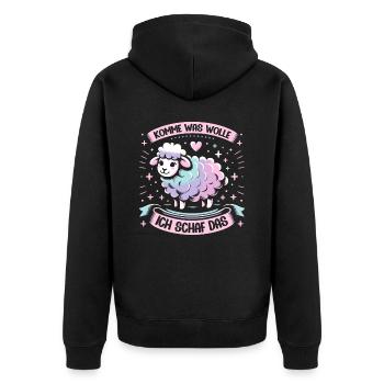 Motivation Geschenk Prüfung Schule Abitur Sprüche - Unisex Premium Bio Zip Hoodie - Schwarz - Hinten - Nico (187cm)