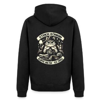 Stricken Strickerin Geschenk Wolle Geburtstag - Unisex Premium Bio Zip Hoodie - Schwarz - Hinten - Nico (187cm)