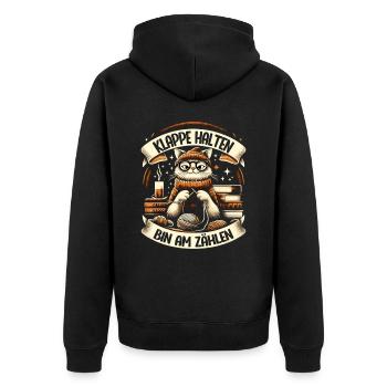 Stricken Strickerin Geschenk Wolle Geburtstag - Unisex Premium Bio Zip Hoodie - Schwarz - Hinten - Nico (187cm)