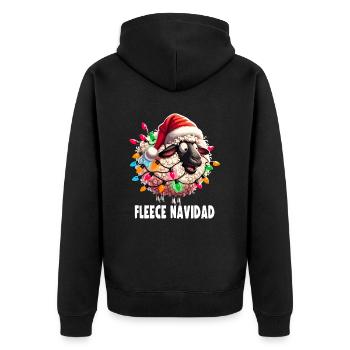 Fleece Navidad Weihnachten Geschenk Lustig Sprüche - Unisex Premium Bio Zip Hoodie - Schwarz - Hinten - Nico (187cm)