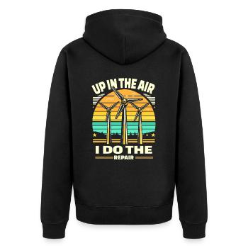 Pinwheel Climber Industrial Climber Gift - Unisex Premium Organic Zip Hoodie - black - Back - Nico (187cm)