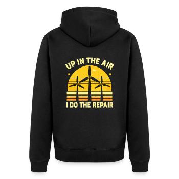 Pinwheel Climber Industrial Climber Gift - Unisex Premium Organic Zip Hoodie - black - Back - Nico (187cm)