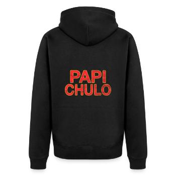 Papi Chulo - Unisex Premium Organic Zip Hoodie - black - Back - Nico (187cm)