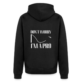Don't Worry I'm a Pro - Ski Jumping Humor - Unisex Premium Organic Zip Hoodie - black - Back - Nico (187cm)